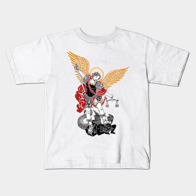 St Michael the Archangel - Catholic Saints Kids T-Shirt by zCAT